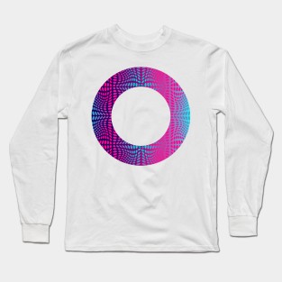 Abstract ornamental Zero sign, abstract circle sign in pink and blue Long Sleeve T-Shirt